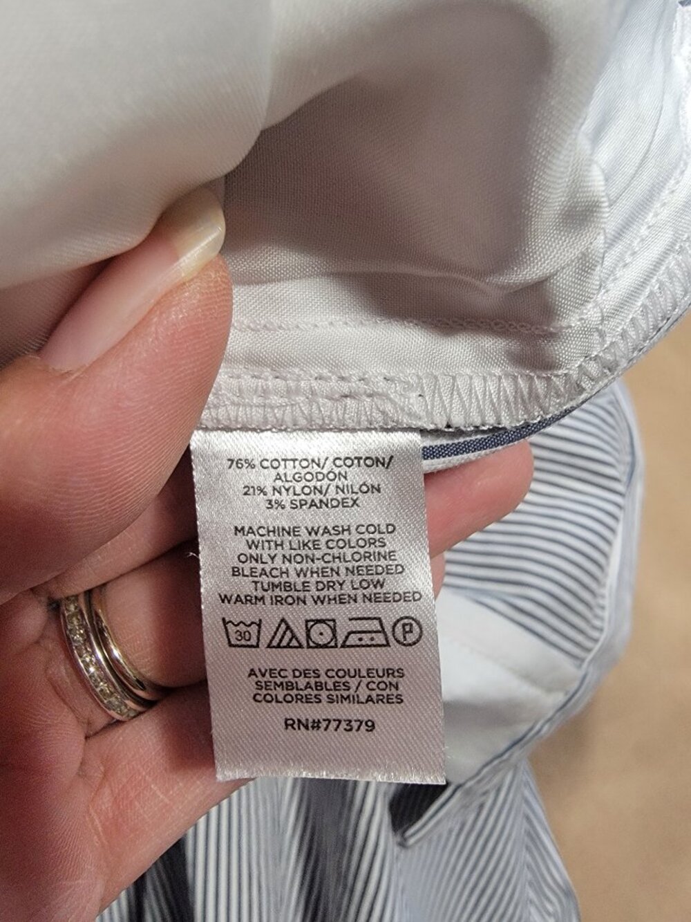 Ann Taylor Size 14 Blue & White Striped Seersucker Pants, Like New Condition - Picture 13 of 13